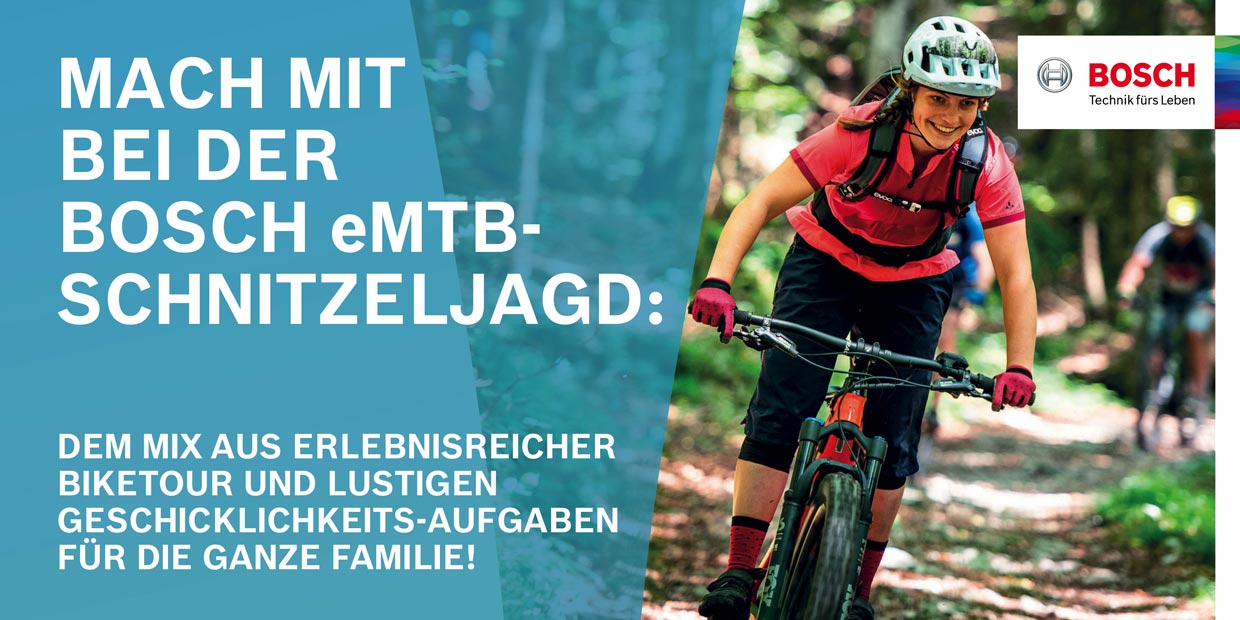 Anzeige Bosch eMTB-Schnitzeljagd