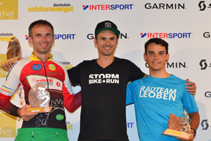 Norbert Mayer (1. Platz), Stefan Seidl (2. Platz) und Dominik Tantscher (3. Platz) - Sieger Salzkammergut Trophy 2018 - Cyclocross Marathon (Foto: Joachim Gamsjäger)