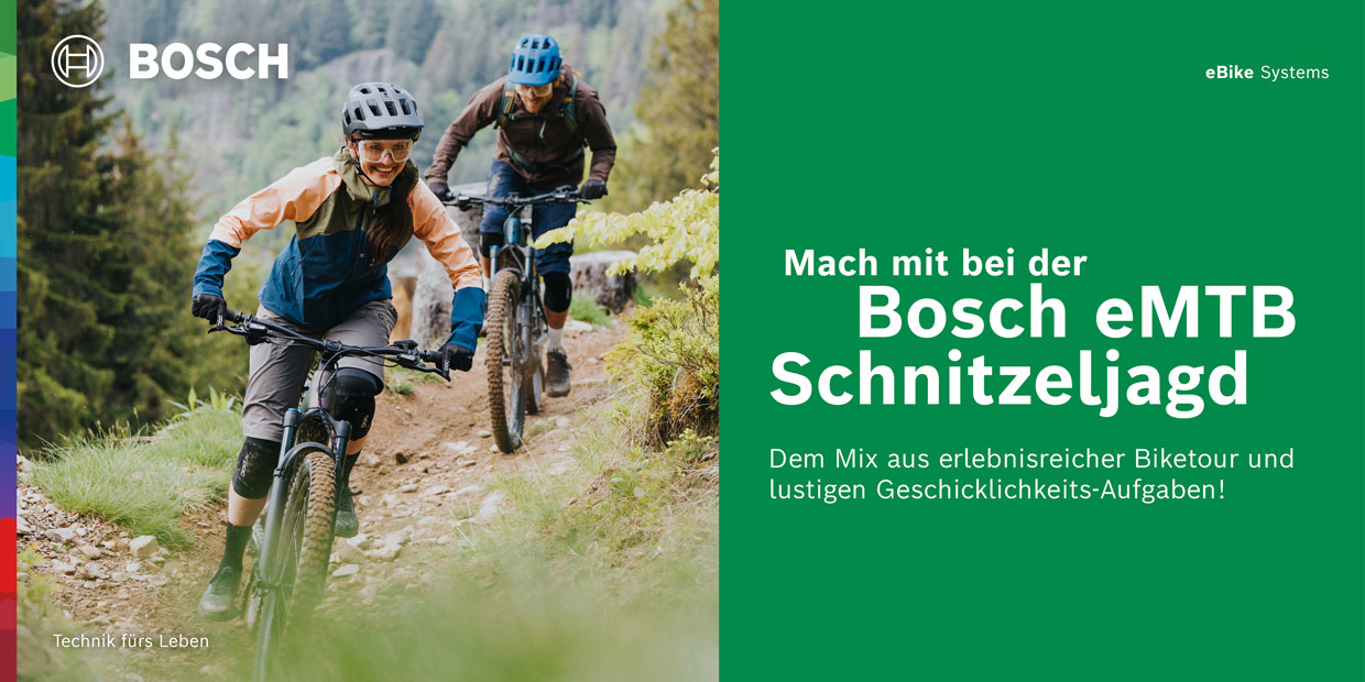 Anzeige Bosch eMTB-Schnitzeljagd