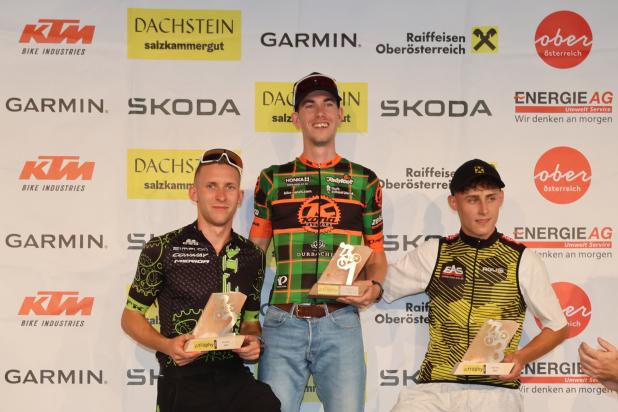 Matthias Müller (1. Platz), Elias Ritt (2. Platz) und Fabian Rehberger (3. Platz) - Sieger Salzkammergut Trophy 2026 - Strecke E (Foto: Kurt Reiter)