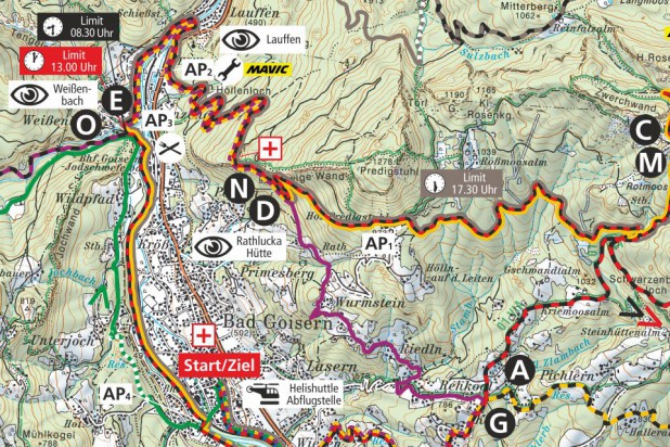 Streckenplan 2019 - Ausschnitt Bad Goisern